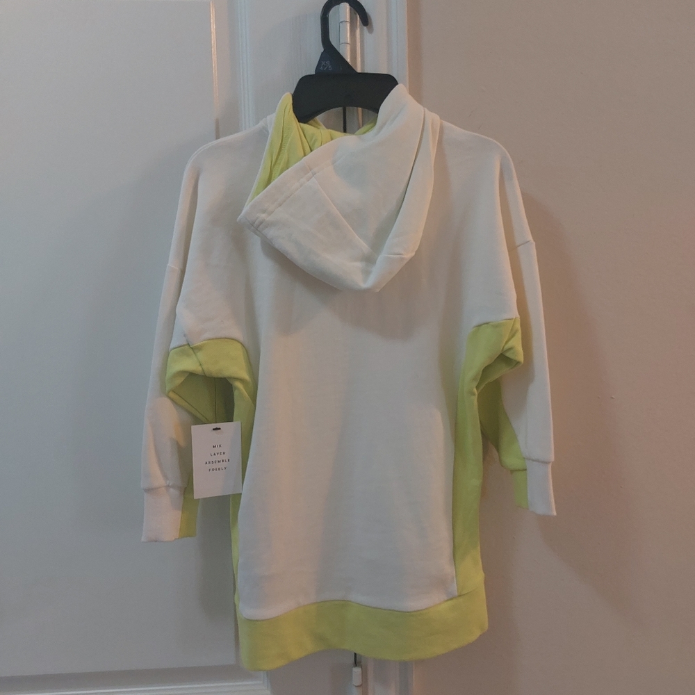 Free Assembly Girls Hoodie Dress Green and Cream Size XS 4/5 - Picture 2 of 10